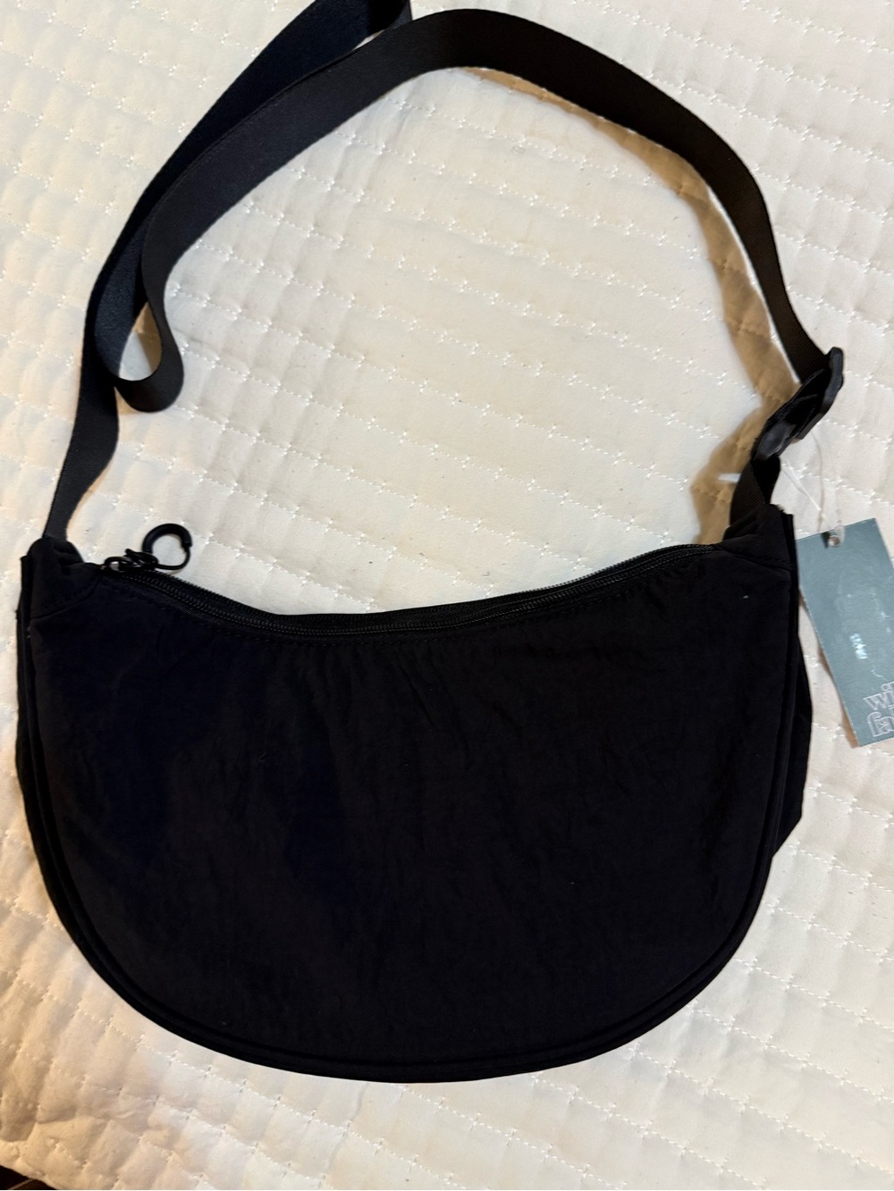 Black Women's Crescent Crossbody Shoulder Bag